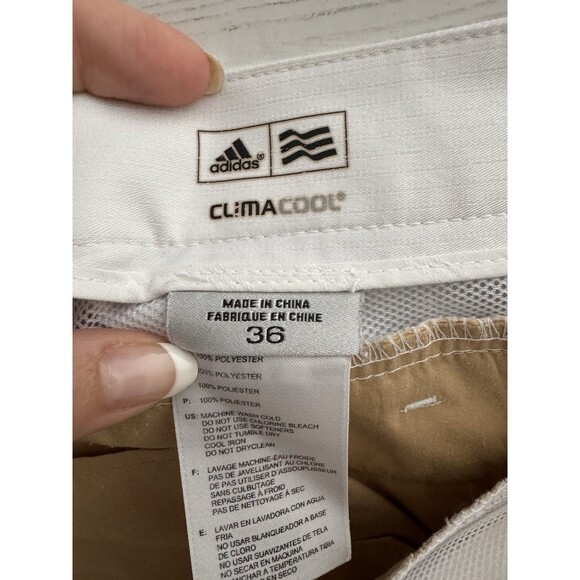 Adidas Golf Shorts ClimaCool Light Beige/White Performance Athletic Sz 36 Mens - Picture 7 of 9